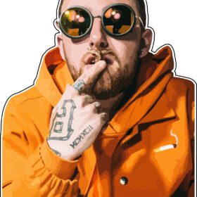 Mac Miller Rapper Cigarette Jacket Larry Fisherman vinyl sticker