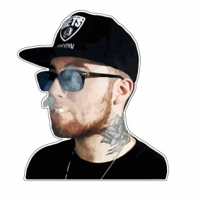 Mac Miller Rapper Smoke Cigarette vinyl sticker