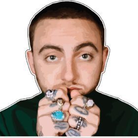 Mac Miller Rapper With Finger Rings Vinyl Sticker