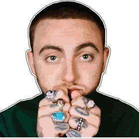 Mac Miller Rapper With Finger Rings Vinyl Sticker