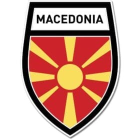 Macedonia Shield Crest Black Wall Window Car Sticker Decal