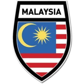 Malaysia Shield Crest Black Wall Window Car Sticker Decal