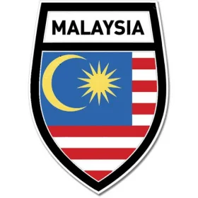 Malaysia Shield Crest Black Wall Window Car Sticker Decal