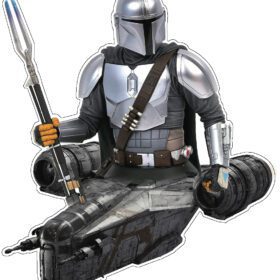 Mandalorian Din Djarin Razor Crest Spaceship vinyl sticker