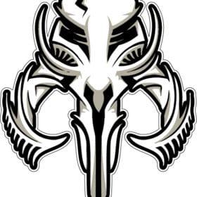 Mandalorian Skull Crest Logo Art