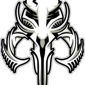 Mandalorian Skull Crest Logo Art