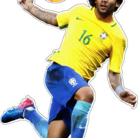 Marcelo Brazil Footballer World Cup Brazil Fan Legend Dynamic Volley Action Samba Style Soccer Art Football Aesthetic Sports vinyl sticker
