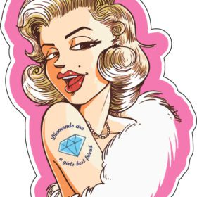 Marilyn Monroe Diamonds Are A Girl's Best Friend vinyl sticker