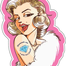 Marilyn Monroe Diamonds Are A Girl's Best Friend vinyl sticker
