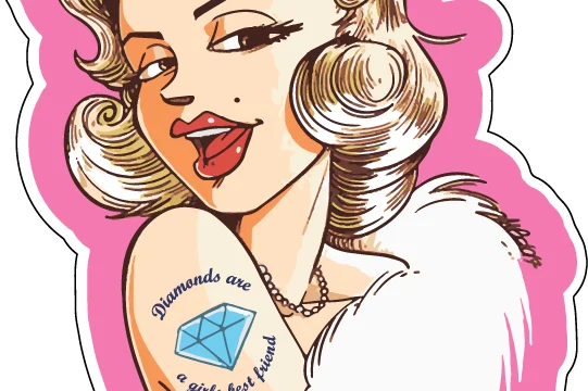 Marilyn Monroe Diamonds Are A Girl's Best Friend vinyl sticker