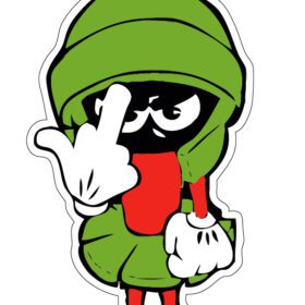 Marvin The Martian Flip Off Funny vinyl sticker