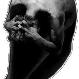 Master Your Demons Human Figure Photography Dark Gothic Skull Vintage Tattoo Style Art vinyl sticker