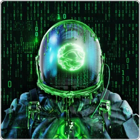 Matrix Astronaut Cyborg Impersonal Aspect Of Artificial Intelligence vinyl sticker