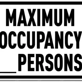 Maximum Occupancy Blank Persons Sign Wall Window Vinyl Sticker