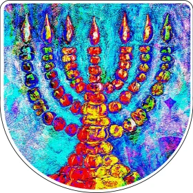 Menorah Hanukkah Hebrew Temple Art Israelites Messianic Yahweh Elohim vinyl sticker