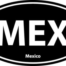 Mexico MEX Euro Oval Black Wall Window Car Vinyl Sticker Decal