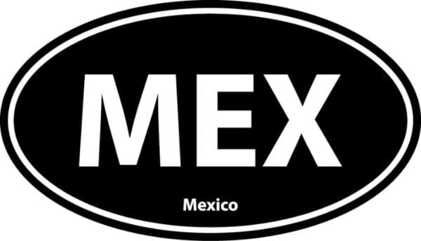 Mexico MEX Euro Oval Black Wall Window Car Vinyl Sticker Decal