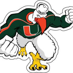Miami Hurricane 4 NCAA Logo vinyl sticker