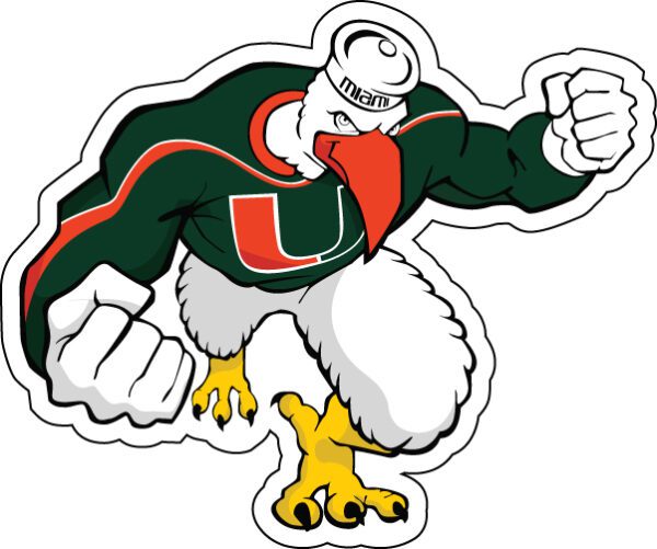 Miami Hurricane 4 NCAA Logo vinyl sticker
