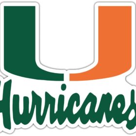 Miami Hurricane 5 NCAA Logo vinyl sticker