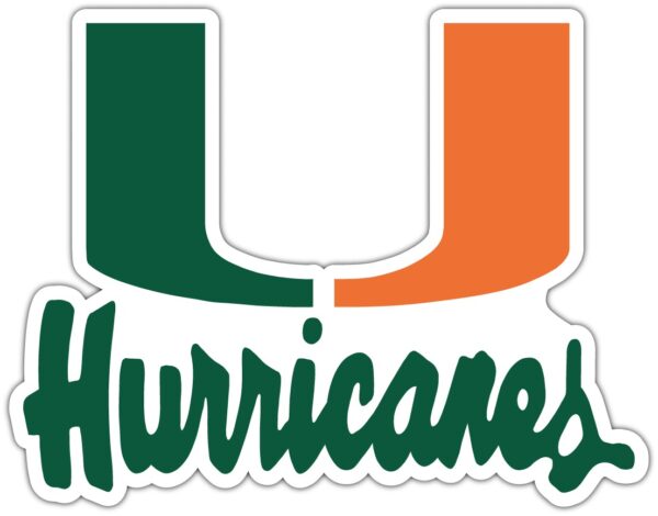 Miami Hurricane 5 NCAA Logo vinyl sticker