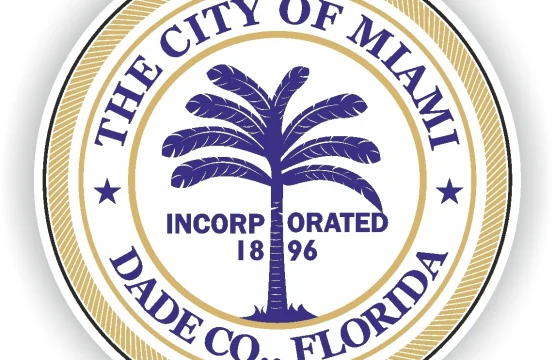 Miami city seal Florida bumper Vinyl Sticker.JPG