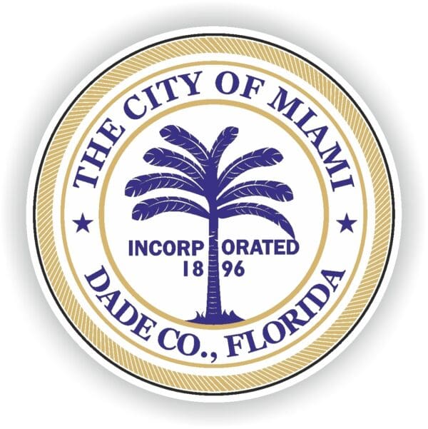 Miami city seal Florida bumper Vinyl Sticker.JPG