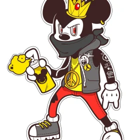 Mickey Mouse Gangster Graffiti vinyl sticker