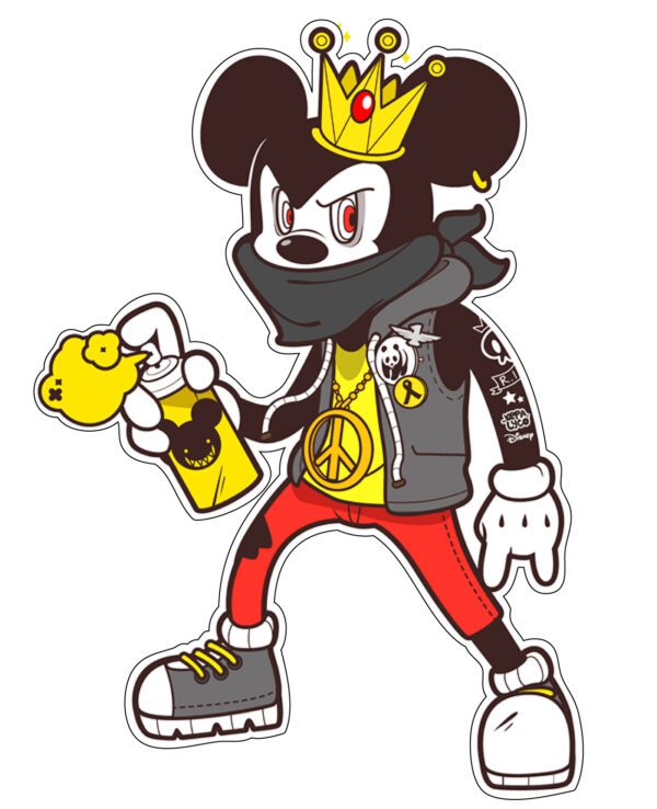 Mickey Mouse Gangster Graffiti vinyl sticker