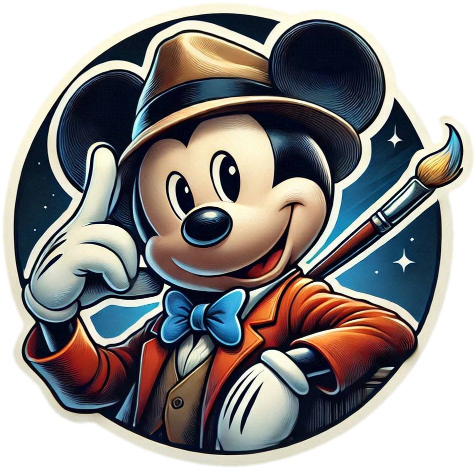 Mickey Mouse Artist Retro Cartoon Painter Classic vinyl sticker