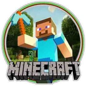 Minecraft Logo Steve with Pick Vinyl Sticker1