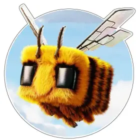 Minecraft Bee Cute 3D Furry Pixel Style Flying Mob Gamer Aesthetic Kawaii Blocky World Retro Gaming Icon Funny Nature Movie vinyl sticker