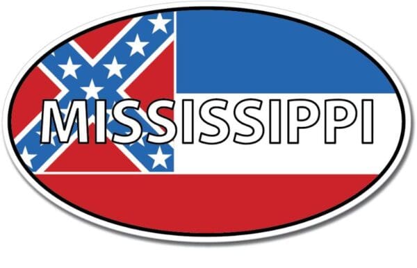 Mississippi State Oval Flag Wall Window Car Sticker Decal