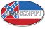 Mississippi State Oval Flag Wall Window Car Sticker Decal