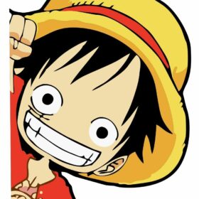 Monkey D Luffy One Piece Peeking vinyl sticker