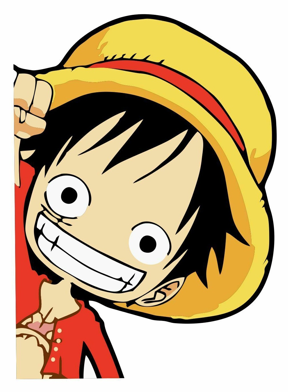 Monkey D Luffy One Piece Peeking vinyl sticker printed vinyl decal - AG ...