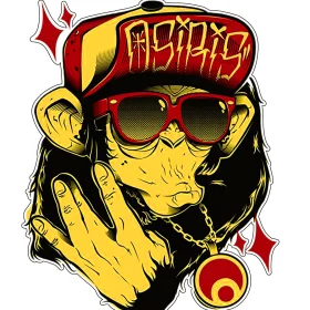 Monkey Hip Hop Graffiti Gorilla vinyl sticker