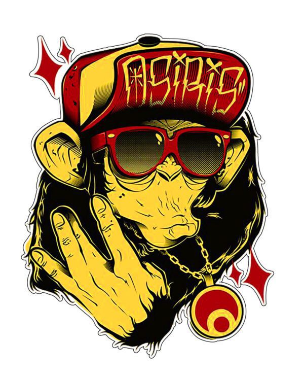 Monkey Hip Hop Graffiti Gorilla vinyl sticker