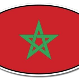 Morocco Oval Euro Flag Wall Window Car Vinyl Sticker Decal
