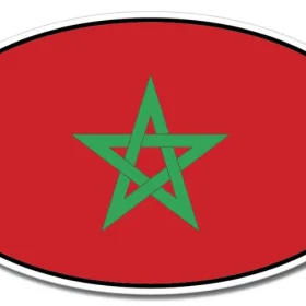 Morocco Oval Euro Flag Wall Window Car Vinyl Sticker Decal