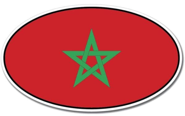 Morocco Oval Euro Flag Wall Window Car Vinyl Sticker Decal