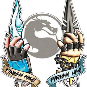 Mortal kombat Fatality Sub Zero Scorpion vinyl sticker