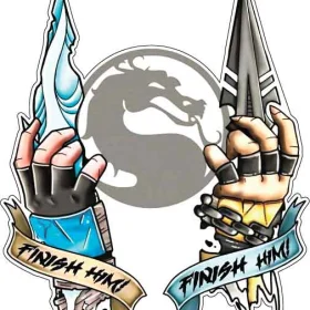 Mortal kombat Fatality Sub Zero Scorpion vinyl sticker