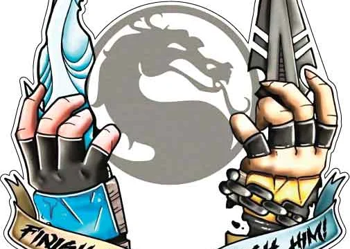 Mortal kombat Fatality Sub Zero Scorpion vinyl sticker