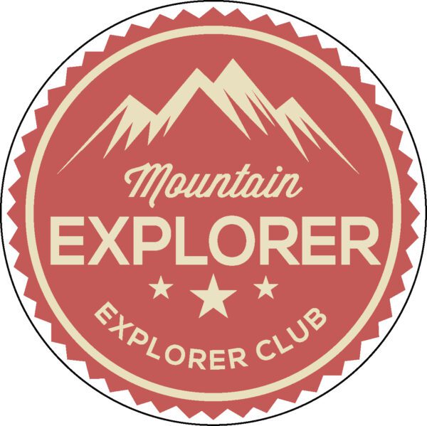 Mountain Explorers Adventure Club Vintage Style Red Logo Vinyl Sticker