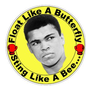 Muhammad Ali Float Like A Butterfly vinyl sticker