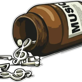 Music Is My Drug Pill Bottle vinyl sticker