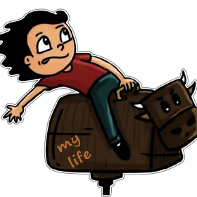 My Life Bull Racing Crazy Game Enjoy Human Adventure Living La Vida Loca Symbol Fighting Club Style Vinyl Sticker