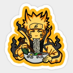 Naruto Kyuubi 9 Tails Kurama Eating His Favorite Food Ramen Vinyl Sticker