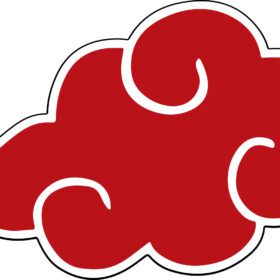 Naruto Shippuden Akatsuki Red And White Cloud Vinyl Sticker